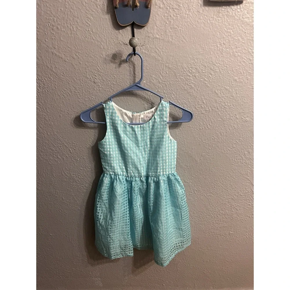 Girls children's place Blue Plaid‎ dress sleeveless Size 6X/7